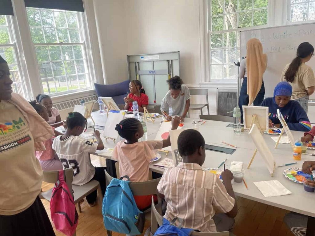 summer camp kids painting